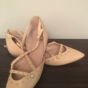 Blush, Studded Flats - size 9